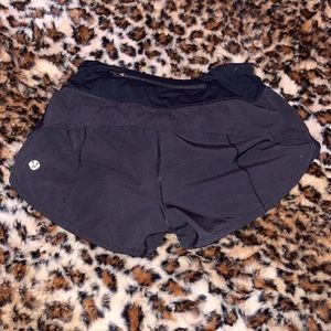 lululemon black speed up shorts
